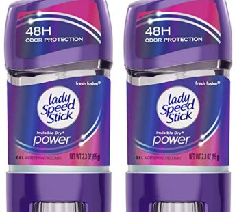 Lady Speed Stick 48HR Antiperspirant Deodorant Gel Fresh Fusion 2.30 oz (Pack of 2)