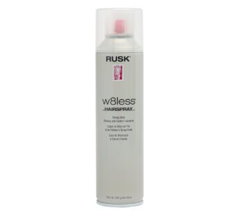 RUSK Designer Collection W8less Strong Hold Shaping and Control Hairspray, Provides Natural, Long-Lasting, Touchable Support, Texture and Maximum Shine, 10 Oz (Pack of 1), Transparent