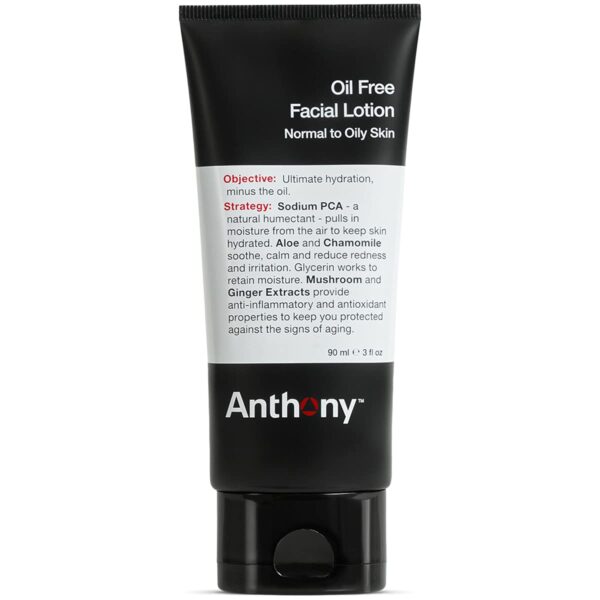 Anthony Oil Free Facial Lotion ? Men?s Hydrating Face Moisturizer for Normal to Oily Skin ? Anti-Aging and Antioxidant Formula ? 3 Fl Oz