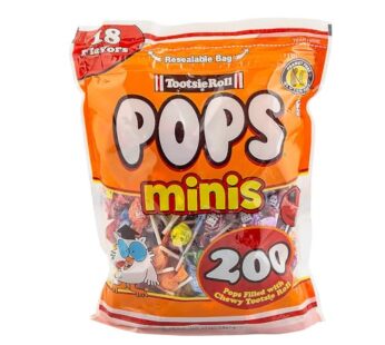 Miniature Tootsie Roll Pops – 200 Pops Filled with Chewy Tootsie Roll – 18 Different Flavors – Candy & Bulk Candy 2.25 lbs