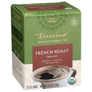 Teeccino French Roast Herbal Tea - Rich & Roasted Herbal Tea That?s Caffeine Free & Prebiotic for Natural Energy, Coffee Alternative, 10 Tea Bags - Image 1