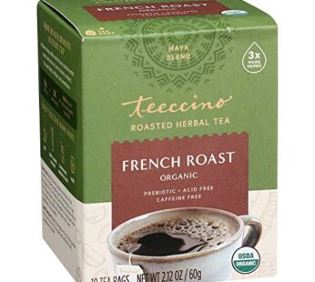 Teeccino French Roast Herbal Tea – Rich & Roasted Herbal Tea That?s Caffeine Free & Prebiotic for Natural Energy, Coffee Alternative, 10 Tea Bags