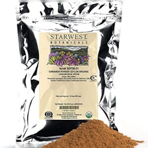 Starwest Botanicals Organic Ceylon Cinnamon Powder - Freshly Ground True Cinnamon - 1 Pound Bulk Spice Bag - Image 1