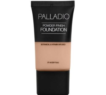 Palladio Powder Finish Liquid Foundation, Natural Matte Appearance, Reduces Fine Lines, Covers Large Pores, Hides Imperfections, All Day Wear, Sheer t