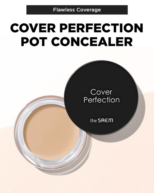 THESAEM Cover Perfection Pot Concealer #02 Rich Beige - High Adherence & Coverage Balm, Conceals Blemish & Acne Spots, Matte Finish Sebum Control for - Image 2