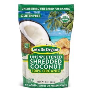 Let's Do...Organic Shredded, Unsweetened Coconut, 8 Ounce Packages (Pack of 12) - Image 1