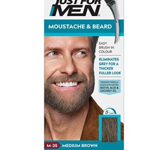 JUST FOR MEN Color Gel Mustache & Beard M-35 Medium Brown 1 ea