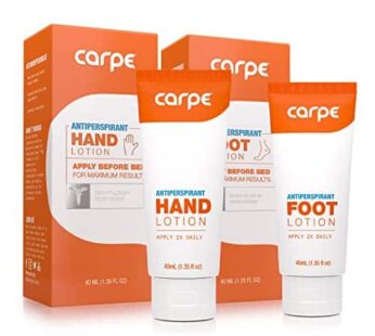 Carpe Antiperspirant Hand and Foot Lotion Package Deal (1 Hand and 1 Foot Tube – Save 17%), Stop Sweaty Hands and Sweaty, Smelly Feet, Dermatologist-R