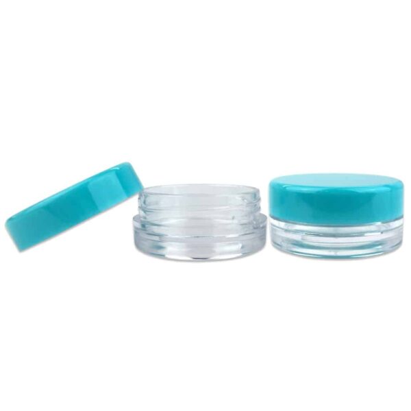 (100 Pieces Jars + Lid) Beauticom 3G/3ML Round Clear Jars with Teal Sky Blue Screw Cap Lids for Scrubs, Oils, Toner, Salves, Creams, Lotions, Makeup S - Image 4