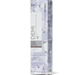 Ion Intensive Shine 3W Dark Warm Brown Demi Permanent Creme Hair Color, Ammonia Free, by ion