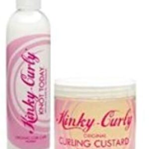 Kinky Curly Knot Today Leave In Conditioner/Detangler 8 oz + Curl Custard Gel 8 oz - Image 3