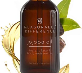 Measurable Difference Jojoba Oil Instant Face & Body Moisturizer, 4 oz – Cold Pressed & Refined – Rich Hydration for All Skin Type and Help Reduce Inf