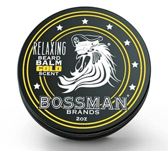 Bossman Relaxing Beard Balm – Beard Tamer, Relaxer, Thickener and Softener Cream – Beard Care Product – Made in USA (Gold Scent)