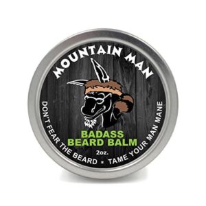 Badass Beard Care Beard Balm - Mountain Man Scent, 2 Ounce - All Natural Ingredients, Keeps Beard and Mustache Full, Soft and Healthy, Reduce Itchy an - Image 1