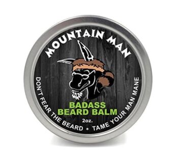 Badass Beard Care Beard Balm – Mountain Man Scent, 2 Ounce – All Natural Ingredients, Keeps Beard and Mustache Full, Soft and Healthy, Reduce Itchy an