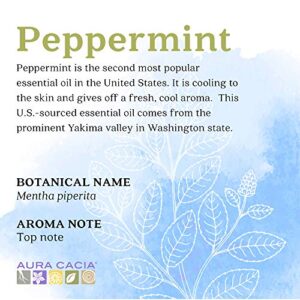 Aura Cacia 100% Pure Peppermint Essential Oil | GC/MS Tested for Purity | 120 ml (4 fl. oz.) | Mentha piperita - Image 2