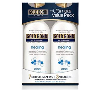GOLD BOND ULTIMATE Healing Skin Therapy Lotion with Aloe, 20 Oz (2 Pack)