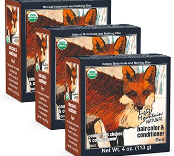 Light Mountain Henna Hair Color & Conditioner – Red Hair Dye for Men/Women, Organic Henna Leaf Powder and Botanicals, Chemical-Free, Semi-Permanent Ha