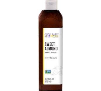 Aura Cacia Sweet Almond Skin Care Oil, 16-Ounce, Natural Source of Skin-Nourishing Fatty Acids & Lipids, No Paraben