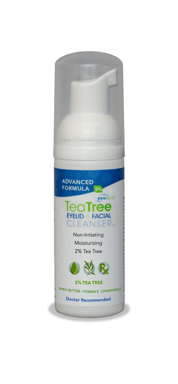 Eye Eco Advanced Tea Tree Eyelid and Facial Cleanser - Non-Irritating Eyelash & Eyelid Cleanser, Removes Debris & Irritations ? Soothing Formula Made