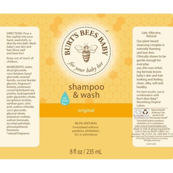 Burt's Bees Baby Bee Original Shampoo & Wash 8 oz - Image 5