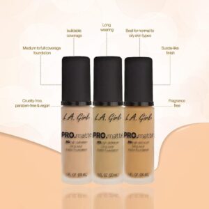 L.A. Girl Pro Matte Foundation Caramel, Cappuccino GLM684, 1 Fl Oz - Image 3