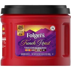 Folgers French Roast Medium Dark Roast Ground Coffee, 24.2 Ounces - Image 1