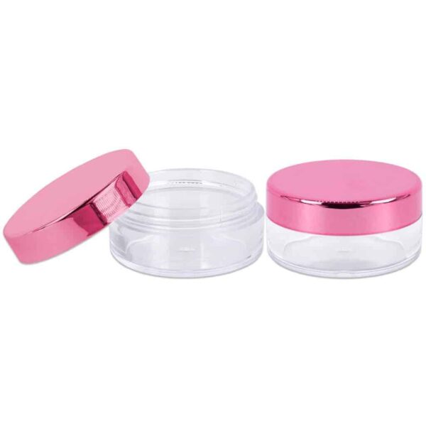 Beauticom 10g/10ml (0.35 Fl Oz) Round Clear Jars with Round Top Lids for Creams, Lotions, Make Up, Powders, Glitters, and more... (Color: Metallic Ros - Image 5