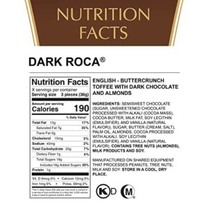 Brown & Haley Almond DARK ROCA Canister, Individually Wrapped Dark Chocolate Candy, Buttercrunch Toffee with Almonds Covered in Dark Chocolate, 10 Oun - Image 3