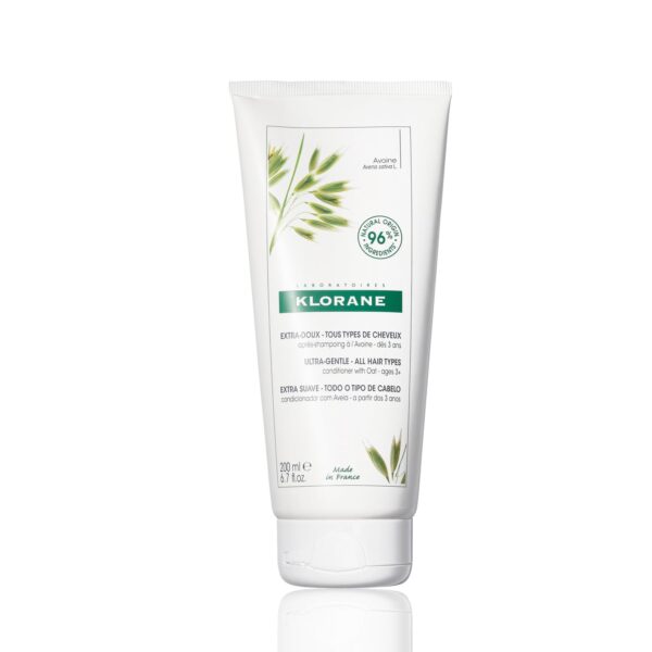 Klorane Ultra-Gentle Conditioner with Oat Milk, Suitable for the Entire Family, Paraben and Sulfate-Free, 6.7 oz.