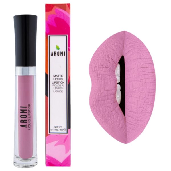 Aromi Matte Liquid Lipstick | Light, Baby Pink Lip Color with Blue Undertones, Long-lasting, Vegan, Cruelty-free, Smudge Proof, Waterproof (Ballet Sli