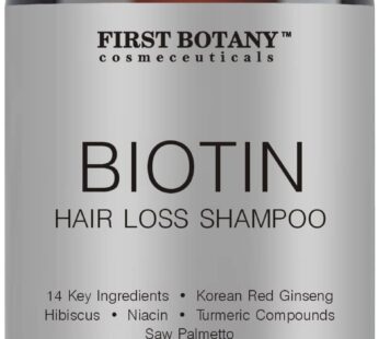 First Botany Cosmeceuticals, Hair Regrowth and Anti Hair Loss Shampoo 16 fl oz, with DHT blockers- Daily Hydrating, Detoxifying, Volumizing Shampoo Fo