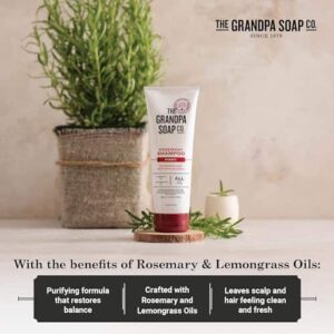 The Grandpa Soap Company Shampoo - Purifying With Rosemary and Lemongrass Oils, Leaves Scalp and Hair Feeling Clean and Fresh, All Hair Types, Vegan, - Image 4