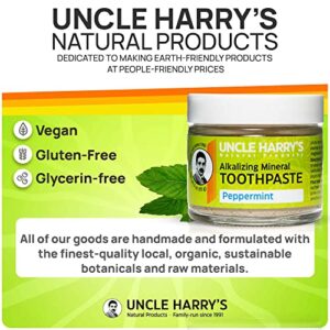 Uncle Harry's Peppermint Remineralizing Toothpaste | Natural Whitening Toothpaste Freshens Breath & Promotes Enamel | Vegan Fluoride Free Toothpaste ( - Image 8