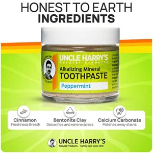 Uncle Harry's Peppermint Remineralizing Toothpaste | Natural Whitening Toothpaste Freshens Breath & Promotes Enamel | Vegan Fluoride Free Toothpaste ( - Image 4