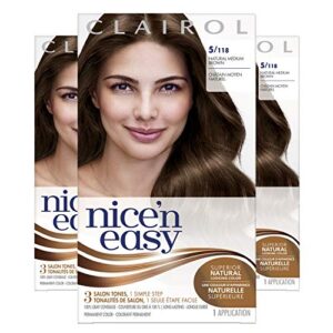 Clairol Nice'n Easy Liquid Permanent Hair Dye, 5 Medium Brown Hair Color, Pack of 3 - Image 1