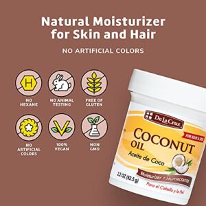 De la Cruz Coconut Oil - Expeller Pressed Coconut Oil for Skin and Hair - Natural Moisturizer for Skin and Hair - 2.2oz (3 Jars) - Image 6