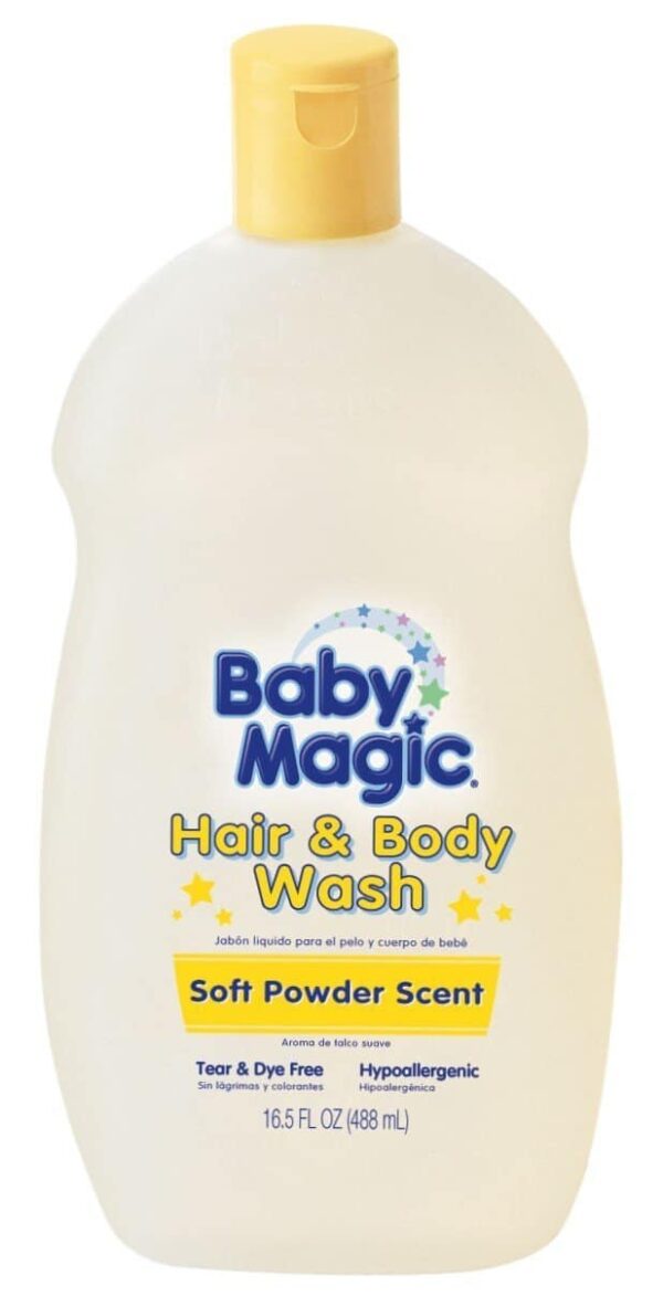 Baby Magic Hair And Body Wash 16.5 Ounce Soft Powder Scent (488ml) (2 Pack)