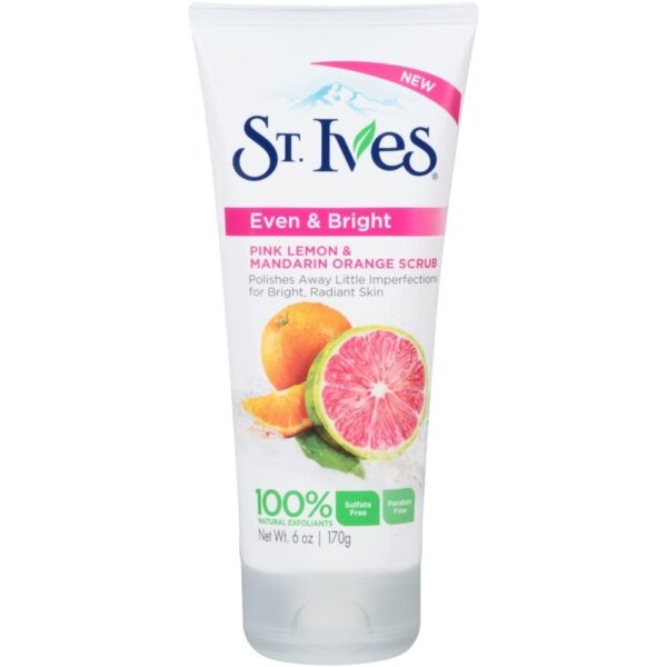 St. Ives Even & Bright Face Scrub Pink Lemon and Mandarin Orange 6 oz (Pack of 12) - Image 3