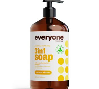 Everyone for Every Body 3-in-1 Soap – Body Wash, Shampoo, and Bubble Bath – Coconut + Lemon, 32 Ounces
