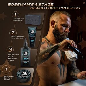 Bossman Relaxing Beard Balm - Beard Tamer, Relaxer, Thickener and Softener Cream - Beard Care Product - Made in USA (Magic Scent) - Image 6