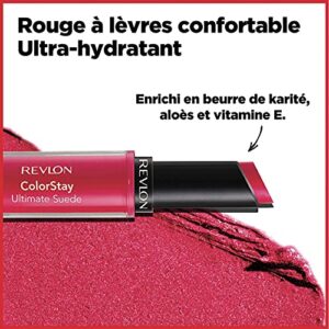 REVLON Lipstick, ColorStay Ultimate Suede Lipstick, High Impact Lip color with Moisturizing Creamy Formula, Infused with Vitamin E, 025 Socialite, 0.0 - Image 9