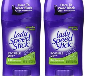 Lady Speed Stick Invisible Dry, Powder Fresh Antiperspirant Deodorant, Net Wt. 1.4 Oz. (2 Pack Value Bundle) by Lady Speed Stick