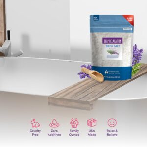 Deep Relaxation Bath Salt 128 Ounces Epsom Salt with Natural Lavender Essential Oil Plus Vitamin C in BPA Free Pouch - Image 3