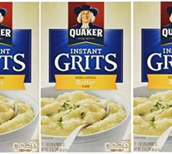 Quaker, Instant Grits, Butter Flavor, 12 Count, 12oz Box (Pack of 3)