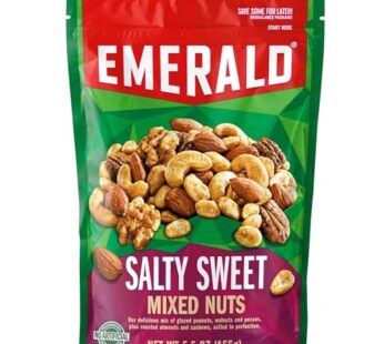 Emerald Nuts, Salty Sweet Mixed Nuts, Features Kettle Glazed Peanuts, Almonds, Cashews, Kettle Glazed Walnuts, Kettle Glazed Pecans, 5.5 Oz, Resealabl