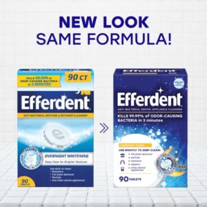 Efferdent PM Overnight Anti-Bacterial Denture Cleanser Tabs 90 ea (Pack of 2) - Image 3