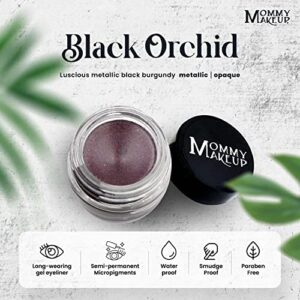 Mommy Makeup Waterproof Gel Eyeliner Pot in Black Orchid (Luscious Metallic Black Burgundy) | Long Wear Cream Eye Liner | Stay Put Semi-Permanent Gel - Image 2