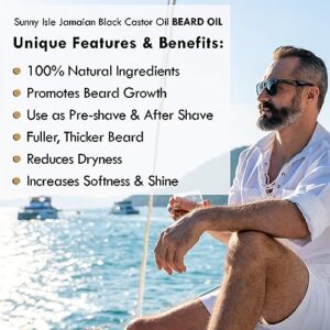 Sunny Isle Jamaican Black Castor Oil Beard Oil 4oz | Conditioning Growth Oil for Thicker Facial Hair | Softens, Strengthens Beards & Mustaches | Hydra - Image 6