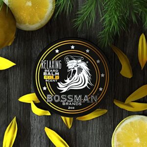 Bossman Relaxing Beard Balm - Beard Tamer, Relaxer, Thickener and Softener Cream - Beard Care Product - Made in USA (Gold Scent) - Image 6